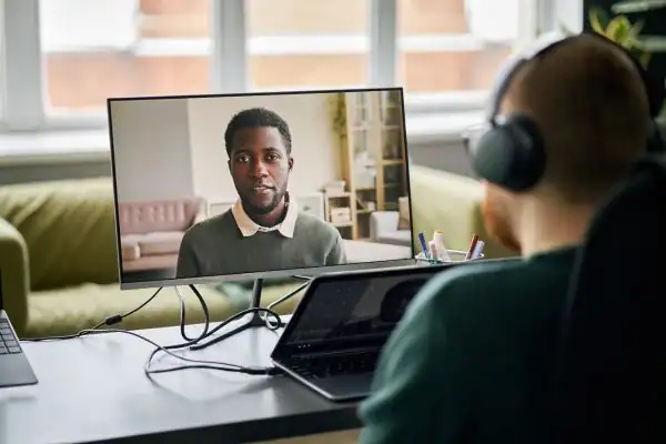 Man attending online mediation Folkestone MIAMS session